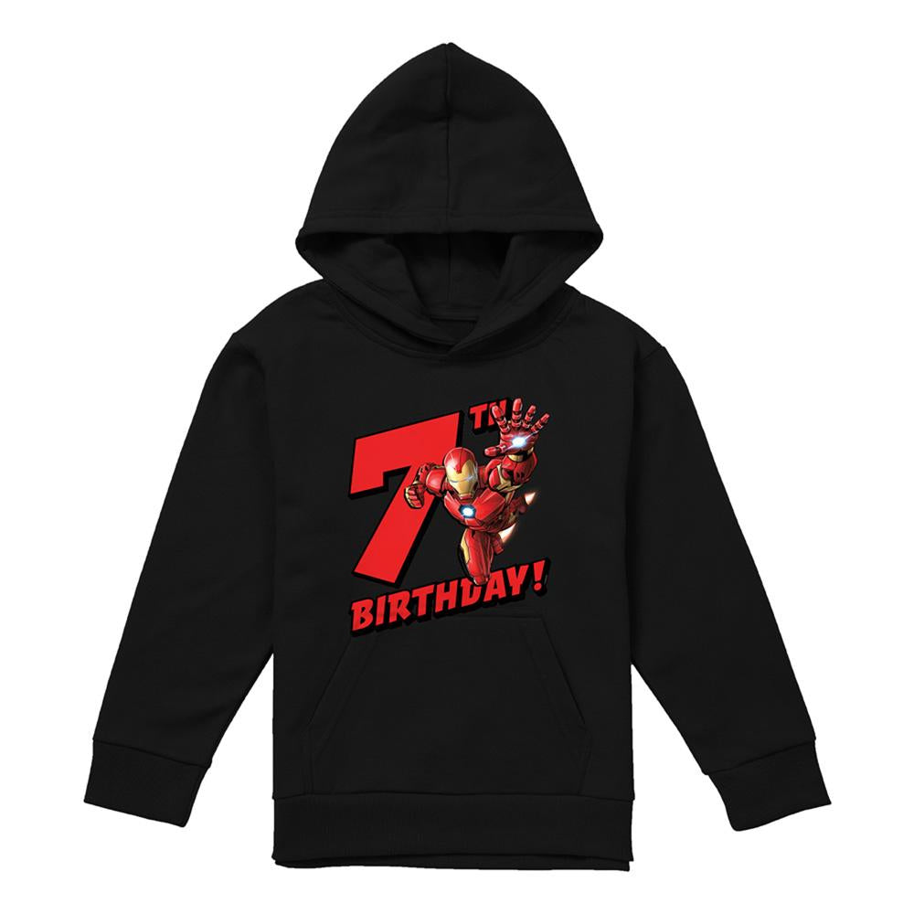 Black - Front - Marvel Childrens-Kids Iron Man 7th Birthday Hoodie
