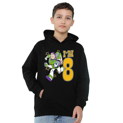 Black - Lifestyle - Toy Story Childrens-Kids I´m 8 Buzz Lightyear Birthday Hoodie
