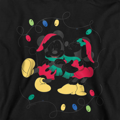 Black - Side - Disney Childrens-Kids Mickey Mouse & Minnie Mouse Christmas Kiss Hoodie