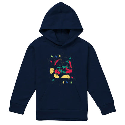 Navy - Front - Disney Childrens-Kids Mickey Mouse & Minnie Mouse Christmas Kiss Hoodie