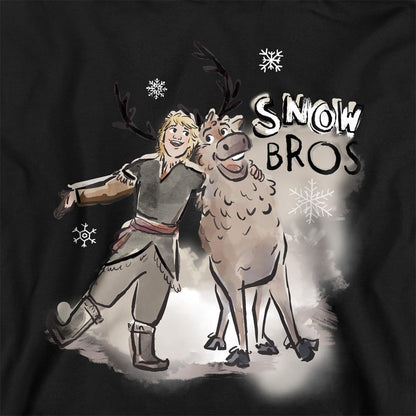 Black - Side - Frozen Childrens-Kids Snow Bros Sven & Kristoff Hoodie