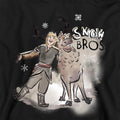 Black - Side - Frozen Childrens-Kids Snow Bros Sven & Kristoff Hoodie