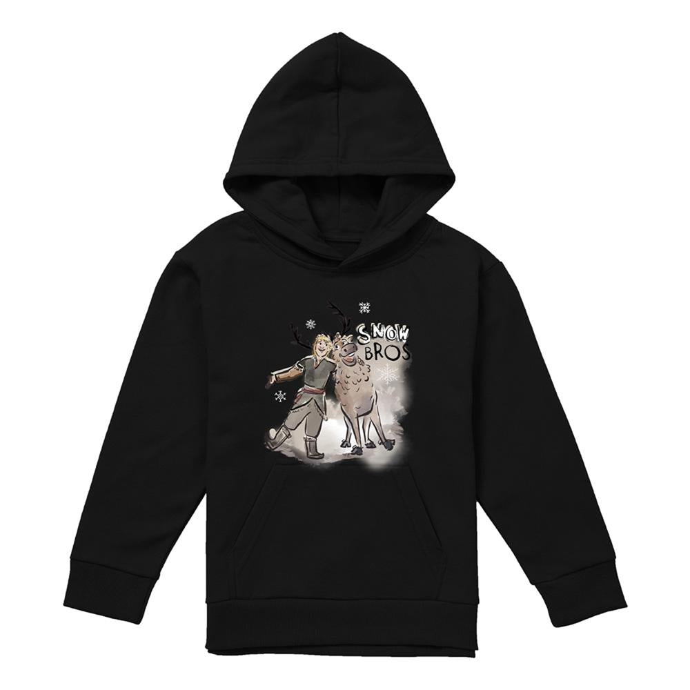 Black - Front - Frozen Childrens-Kids Snow Bros Sven & Kristoff Hoodie