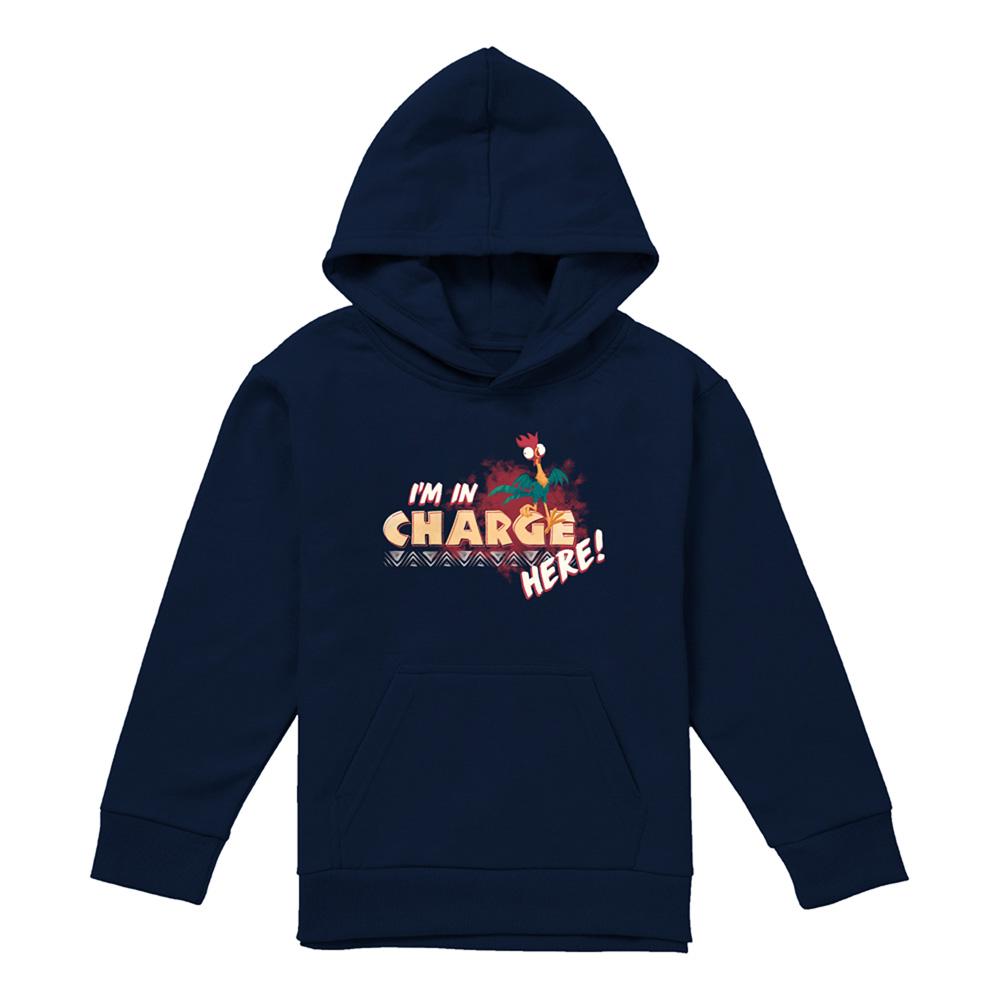 Navy - Front - Moana Childrens-Kids I'm In Charge Hoodie