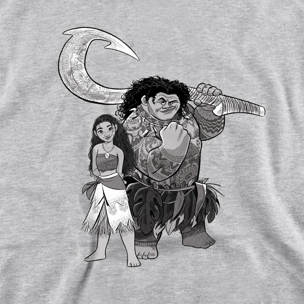 Athletic Heather - Side - Moana Childrens-Kids Maui Sketch Hoodie