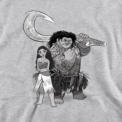 Athletic Heather - Side - Moana Childrens-Kids Maui Sketch Hoodie
