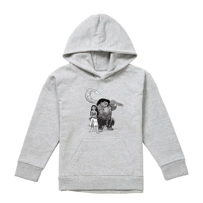 Athletic Heather - Front - Moana Childrens-Kids Maui Sketch Hoodie