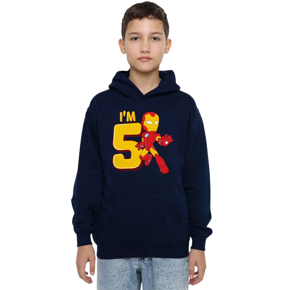 Navy - Lifestyle - Marvel Childrens-Kids Iron Man 5th Birthday Hoodie