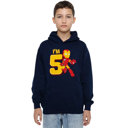 Navy - Lifestyle - Marvel Childrens-Kids Iron Man 5th Birthday Hoodie