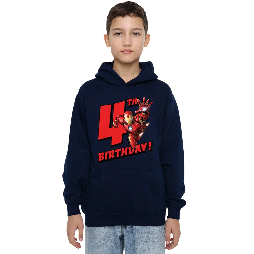 Navy - Lifestyle - Marvel Childrens-Kids Iron Man 4th Birthday Hoodie