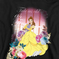 Black - Side - Beauty And The Beast Childrens-Kids Belle Flowers Window Hoodie