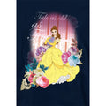 Navy - Side - Beauty And The Beast Childrens-Kids Belle Flowers Window Hoodie