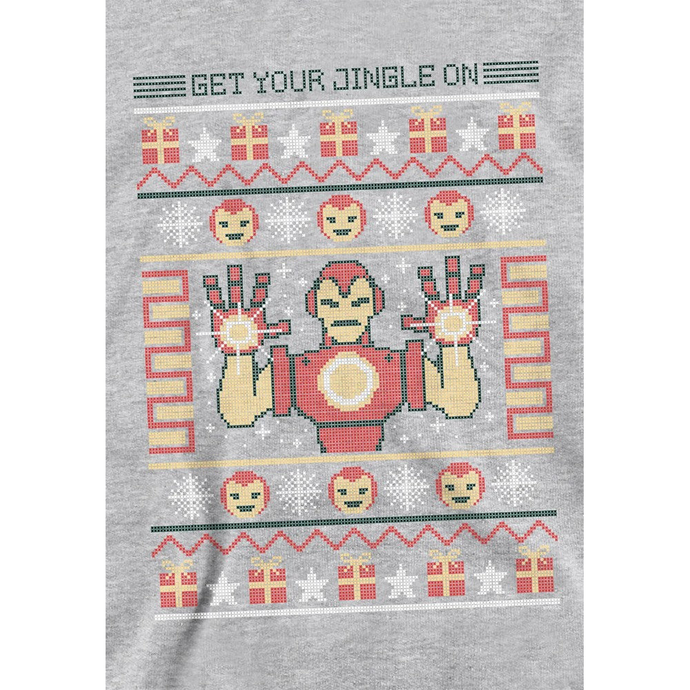 Athletic Heather - Side - Marvel Childrens-Kids Iron Man Christmas Hoodie