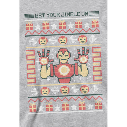 Athletic Heather - Side - Marvel Childrens-Kids Iron Man Christmas Hoodie