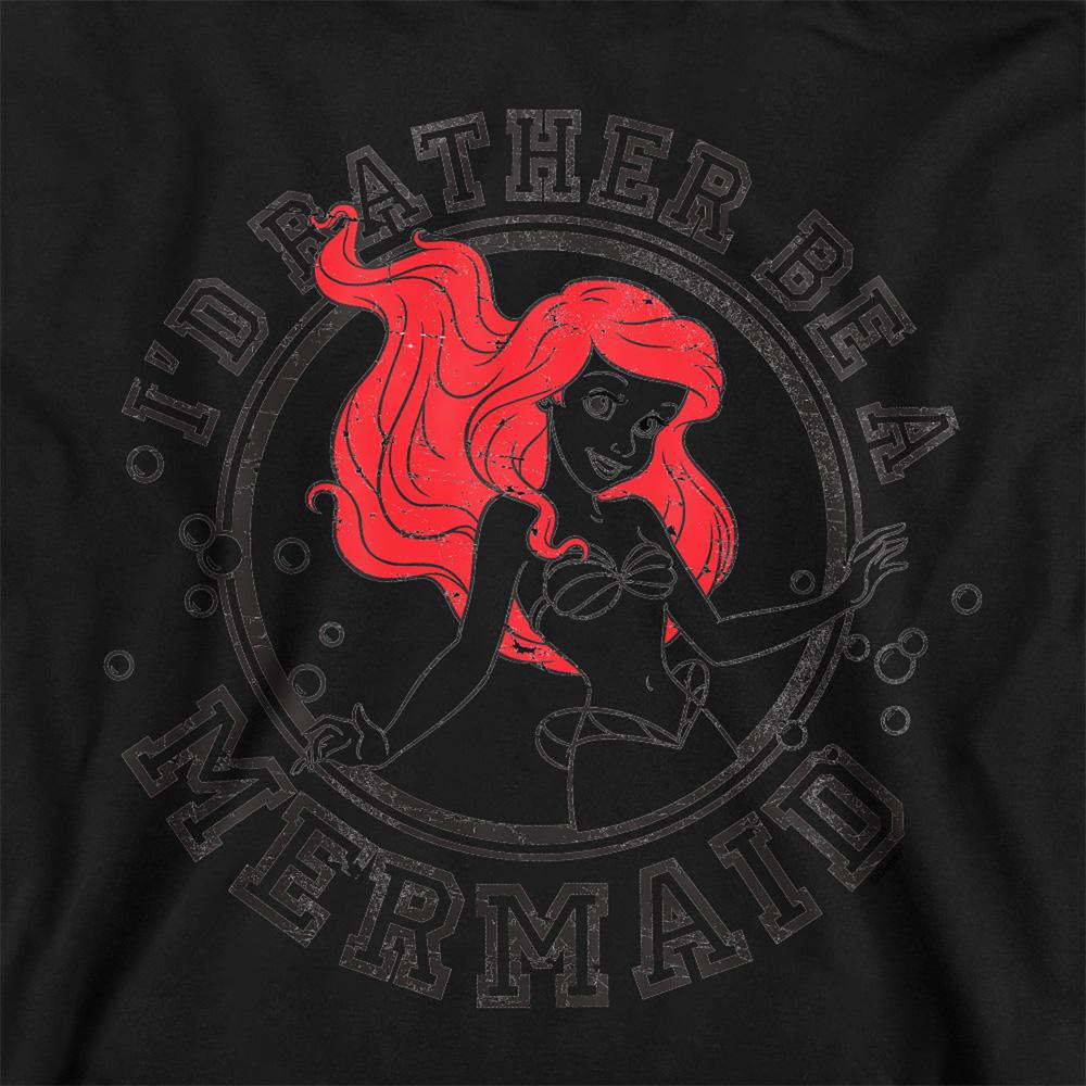 Black - Side - The Little Mermaid Childrens-Kids I´d Rather Be A Mermaid Hoodie