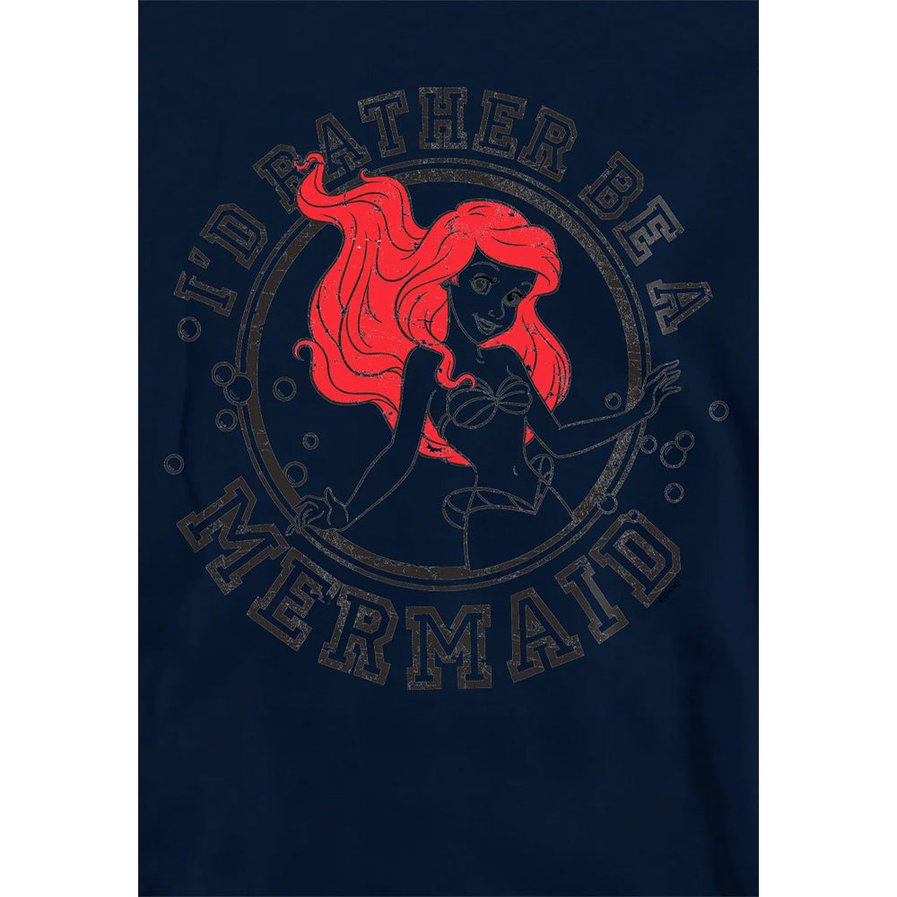 Navy - Side - The Little Mermaid Childrens-Kids I´d Rather Be A Mermaid Hoodie