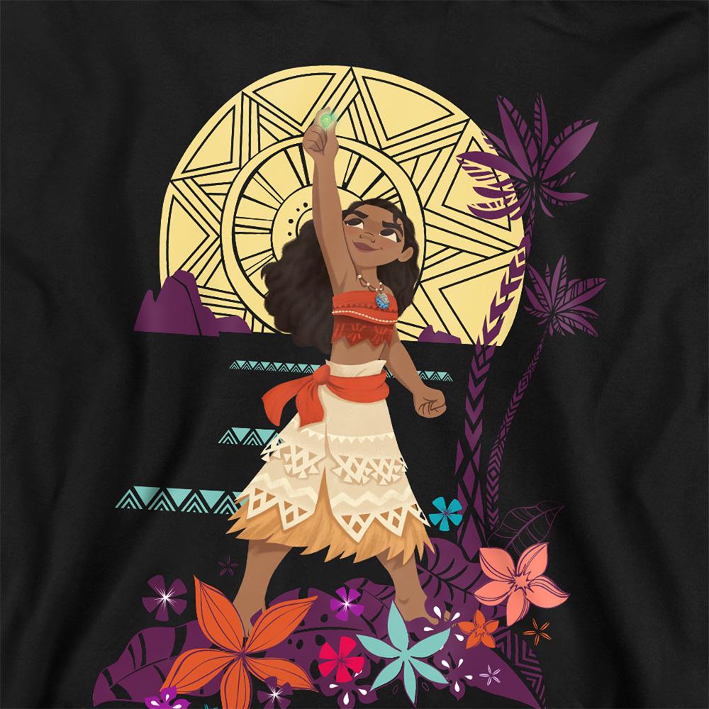 Black - Side - Moana Childrens-Kids Heart Sunset Hoodie