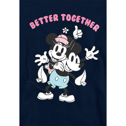 Navy - Side - Disney Childrens-Kids Better Together Mickey Mouse & Minnie Mouse Hoodie