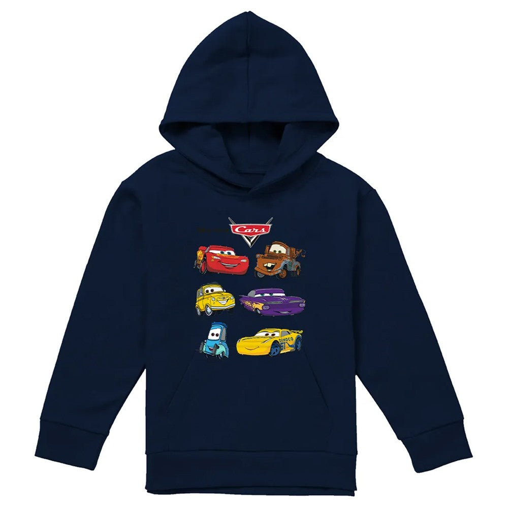Navy - Front - Cars Childrens-Kids Characters Hoodie