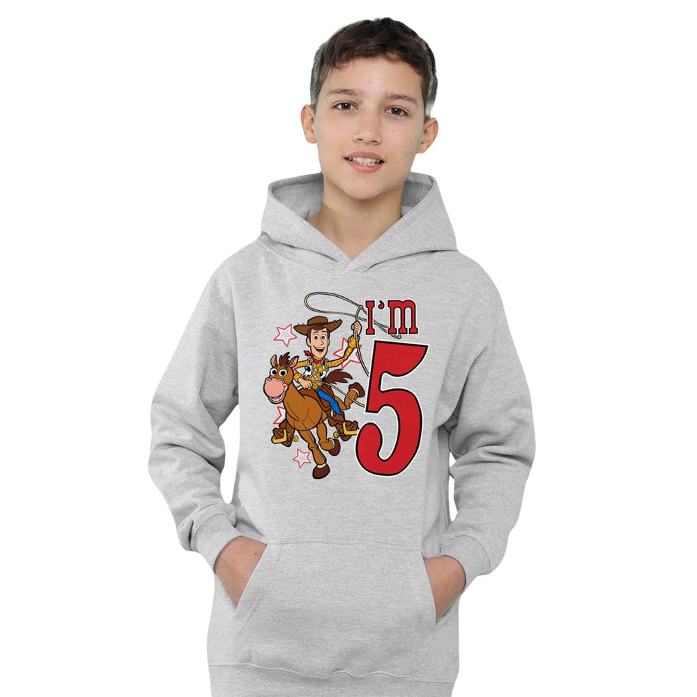 Athletic Heather - Lifestyle - Toy Story Childrens-Kids I´m 5 Woody Heather Birthday Pullover Hoodie