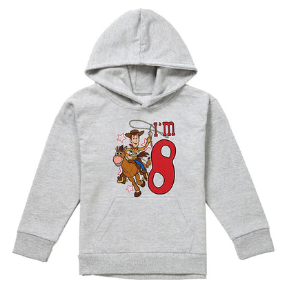 Athletic Heather - Front - Toy Story Childrens-Kids I´m 8 Woody Heather Birthday Pullover Hoodie