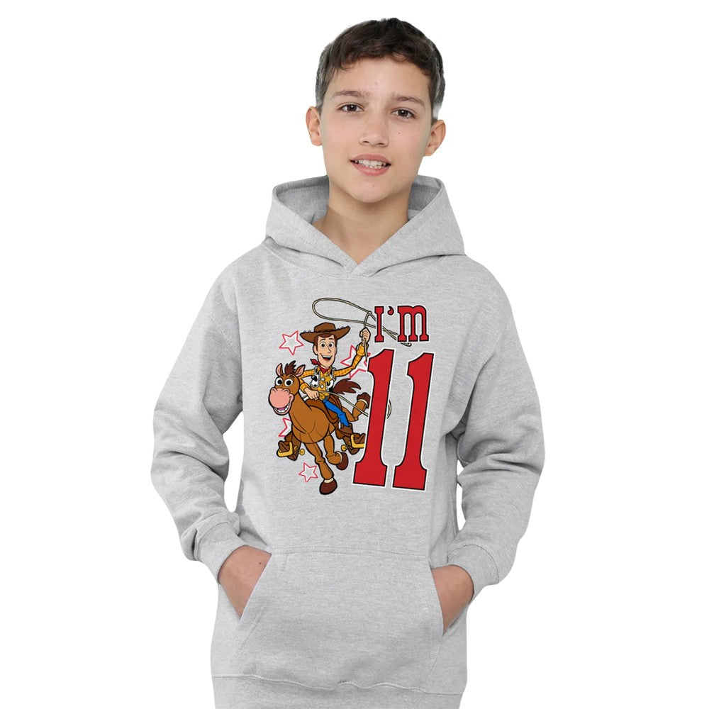 Athletic Heather - Lifestyle - Toy Story Childrens-Kids I´m 11 Woody Heather Birthday Pullover Hoodie