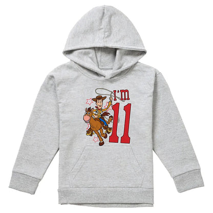 Athletic Heather - Front - Toy Story Childrens-Kids I´m 11 Woody Heather Birthday Pullover Hoodie