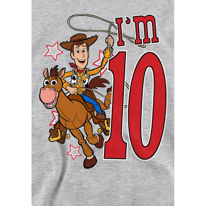 Athletic Heather - Side - Toy Story Childrens-Kids I´m 10 Woody Heather Birthday Pullover Hoodie