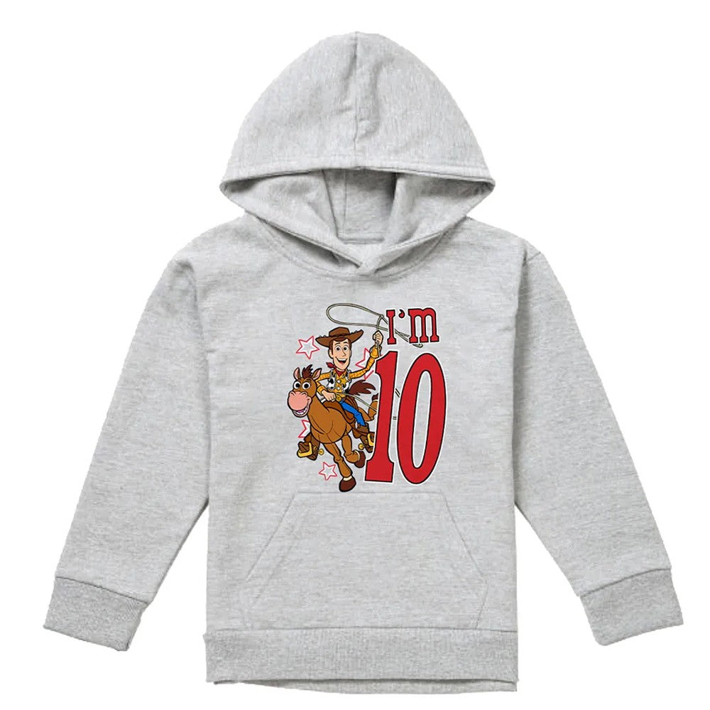 Athletic Heather - Front - Toy Story Childrens-Kids I´m 10 Woody Heather Birthday Pullover Hoodie