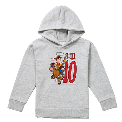 Athletic Heather - Front - Toy Story Childrens-Kids I´m 10 Woody Heather Birthday Pullover Hoodie