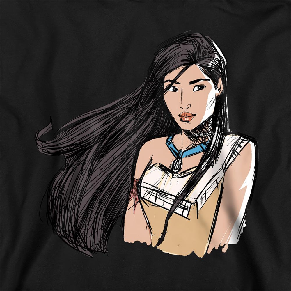 Black - Side - Pocahontas Childrens-Kids Sketch Hoodie