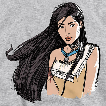 Athletic Heather - Side - Pocahontas Childrens-Kids Sketch Hoodie