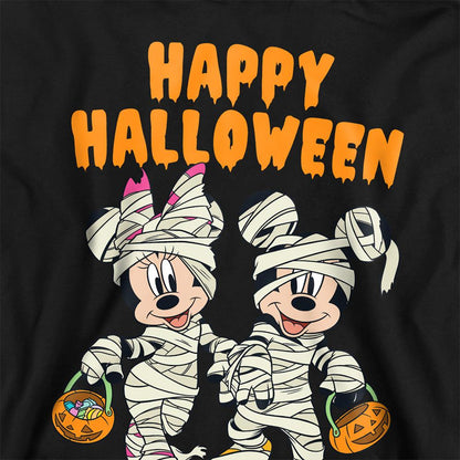 Black - Side - Disney Childrens-Kids Mickey Mouse & Minnie Mouse Zombie Halloween Hoodie