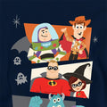 Navy - Side - Disney Pixar Childrens-Kids Halloween Hoodie