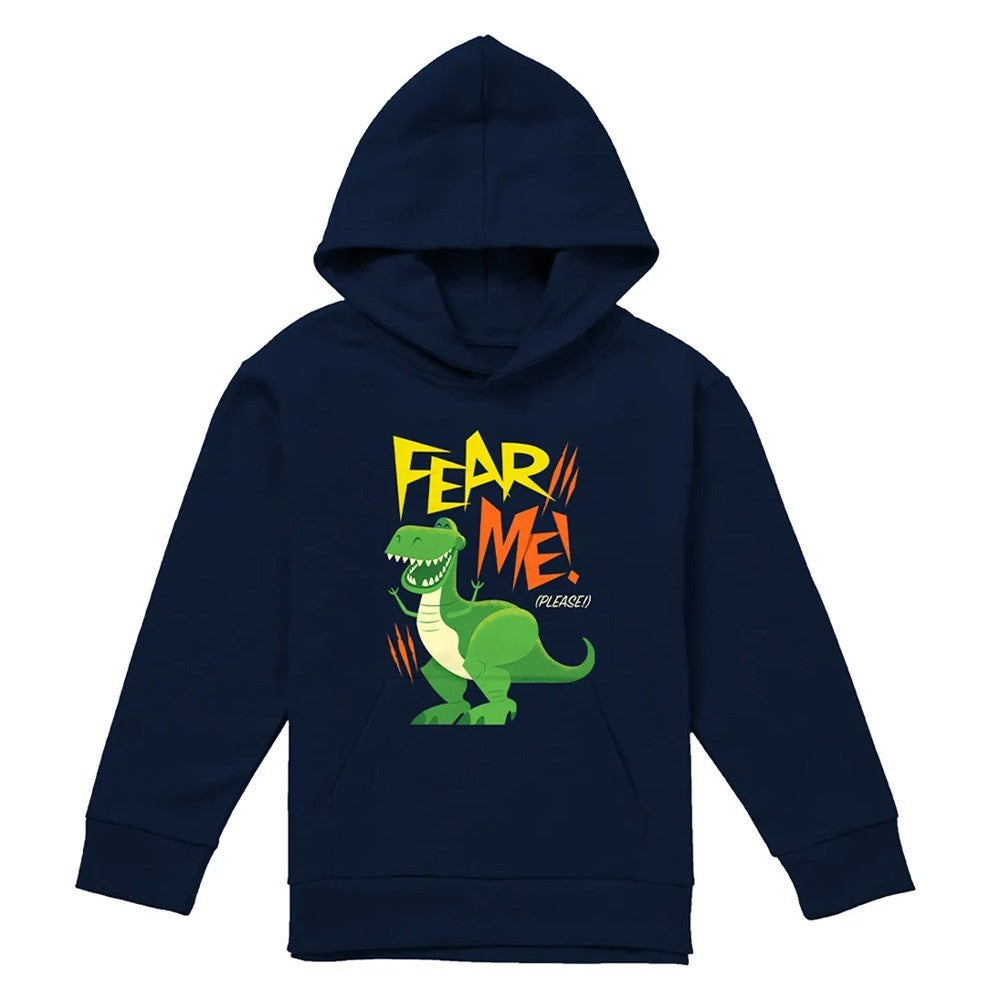 Navy - Front - Toy Story Childrens-Kids Fear Me Rex Hoodie