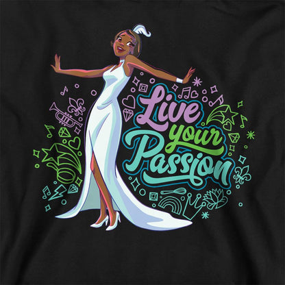 Black - Side - The Princess and the Frog Childrens-Kids Live Your Passion Tiana Hoodie
