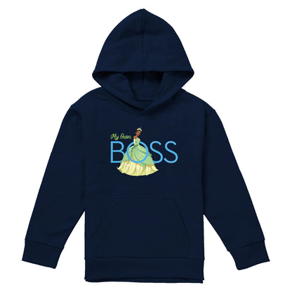 Navy - Front - The Princess and the Frog Childrens-Kids My Own Boss Hoodie