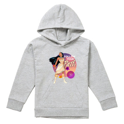 Athletic Heather - Front - Pocahontas Childrens-Kids Follow Your Path Hoodie