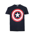 Navy-Red-White - Front - Captain America Boys Shield T-Shirt