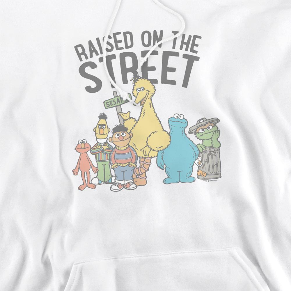 White - Side - Sesame Street Unisex Adult Raised On The Streets Hoodie
