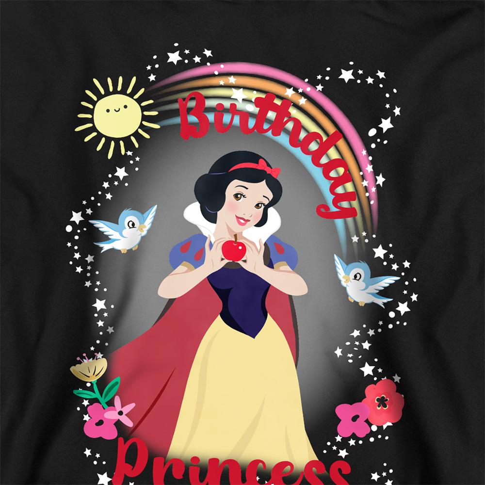 Black - Side - Snow White Childrens-Kids Princess And Friends Birthday Hoodie