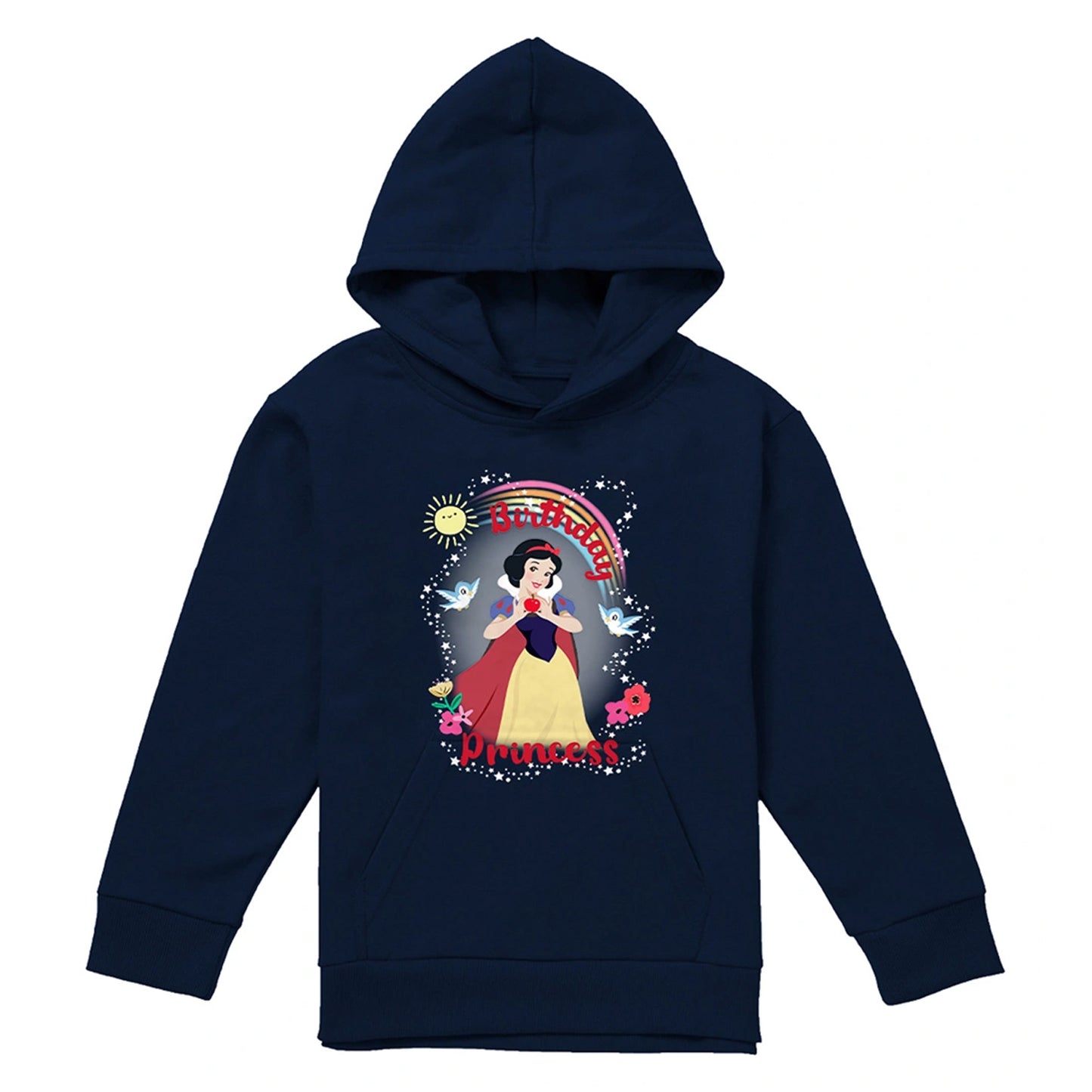 Navy - Front - Snow White Childrens-Kids Princess And Friends Birthday Hoodie