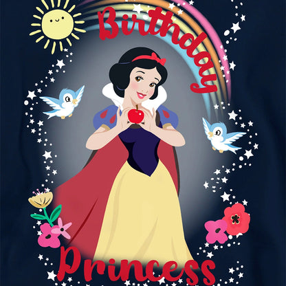 Navy - Side - Snow White Childrens-Kids Princess And Friends Birthday Hoodie