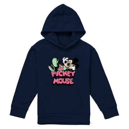 Navy - Front - Disney Childrens-Kids Holiday Mickey Mouse Pullover Hoodie