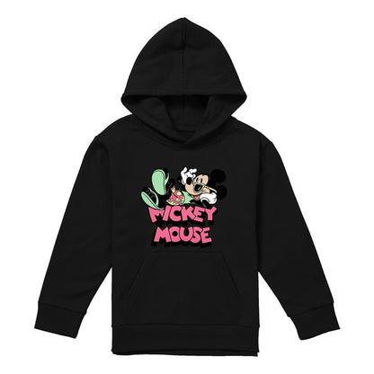 Black - Front - Disney Childrens-Kids Holiday Mickey Mouse Pullover Hoodie
