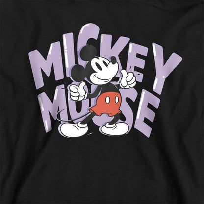Black - Side - Disney Childrens-Kids Mickey Mouse Bubble Pullover Hoodie