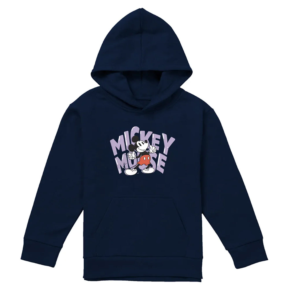 Navy - Front - Disney Childrens-Kids Mickey Mouse Bubble Pullover Hoodie