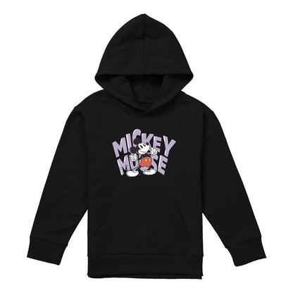 Black - Front - Disney Childrens-Kids Mickey Mouse Bubble Pullover Hoodie