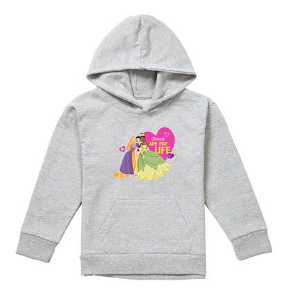 Athletic Heather - Front - Disney Princess Childrens-Kids Friends Are For Life Valentine`s Day Hoodie