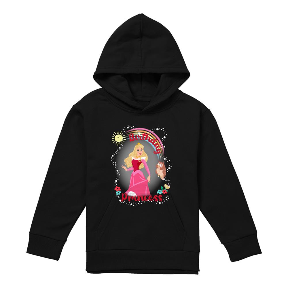 Black - Front - Sleeping Beauty Childrens-Kids Birthday Princess Aurora Hoodie